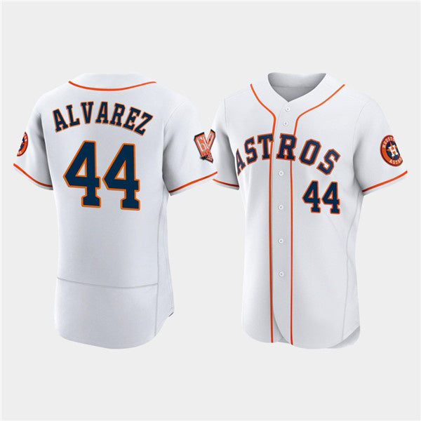 Houston Astros #44 Yordan Alvarez White 60th Anniversary Flex Base Stitched Baseball Jersey