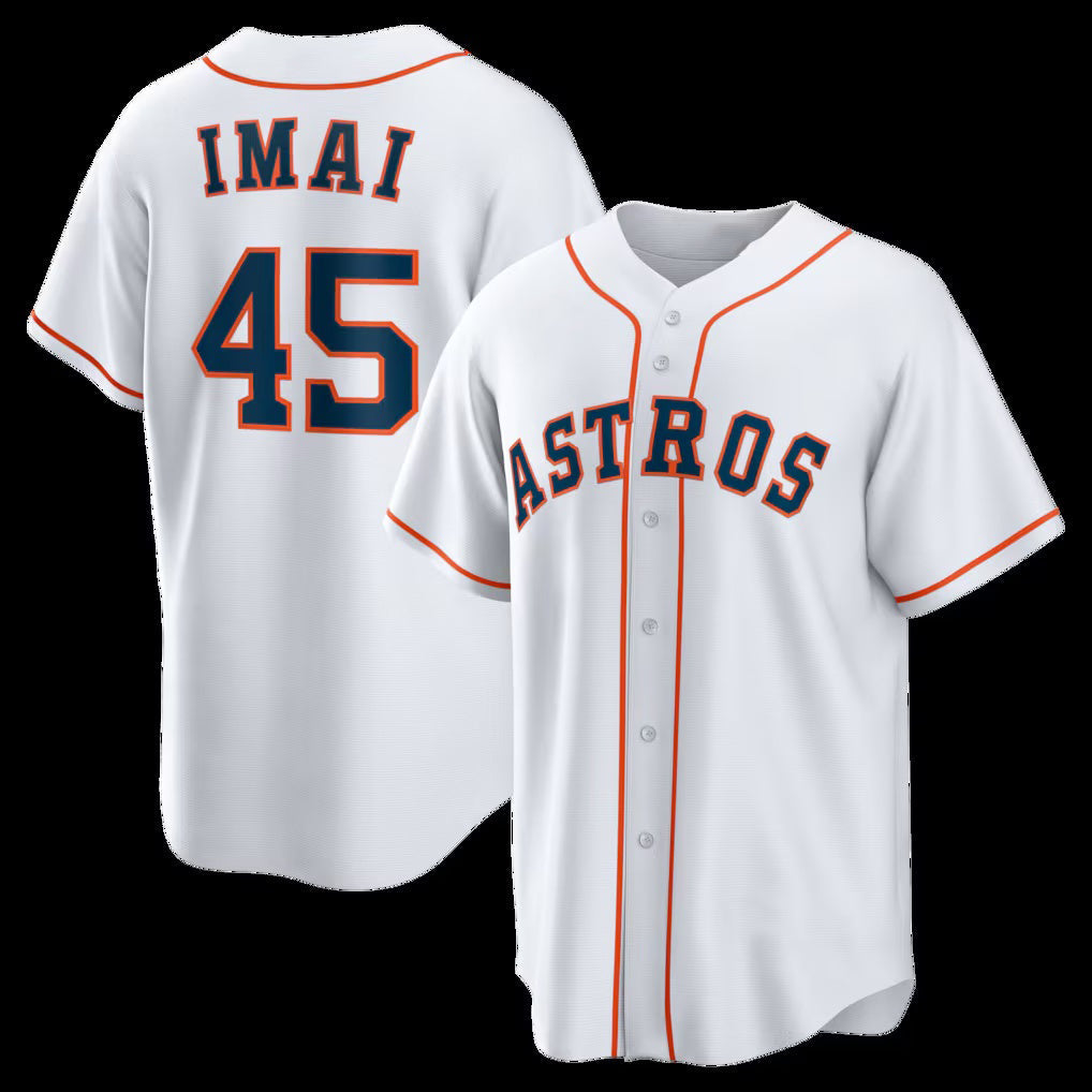 Houston Astros #45 Tatsuya Imai White Home Replica Baseball Jersey