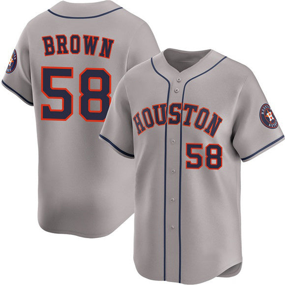 Houston Astros #58 Hunter Brown Gray 2025 Limited Stitched Baseball Jersey
