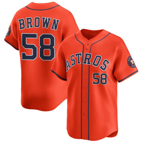 Houston Astros #58 Hunter Brown Orange 2025 Alternate Limited Stitched Baseball Jersey