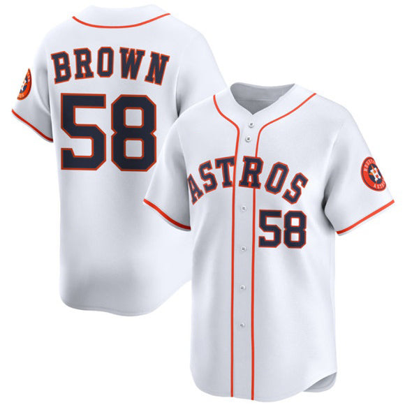Houston Astros #58 Hunter Brown White 2025 Home Limited Stitched Baseball Jersey