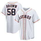 Houston Astros #58 Hunter Brown White Home Replica Baseball Jersey