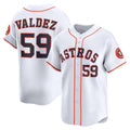 Houston Astros #59 Framber Valdez White Home Limited Player Baseball Jersey