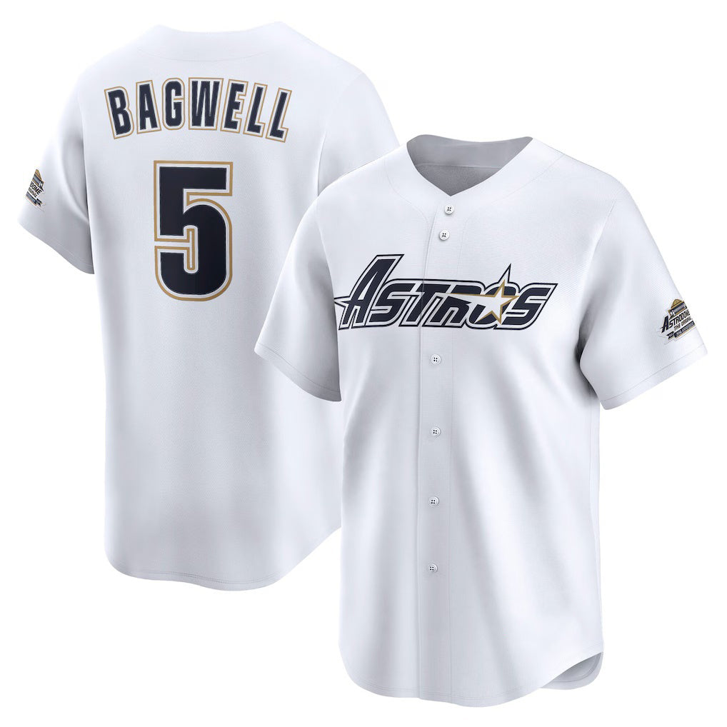 Houston Astros #5 Jeff Bagwell White Throwback Cooperstown Collection Limited Baseball Jersey