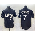 Houston Astros #7 C.J. Stroud Black Gothic 'Houston Born Barrio Raised' Limited Stitched Baseball Jersey