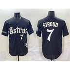 Houston Astros #7 C.J. Stroud Black Gothic 'Houston Born Barrio Raised' Limited Stitched Baseball Jersey
