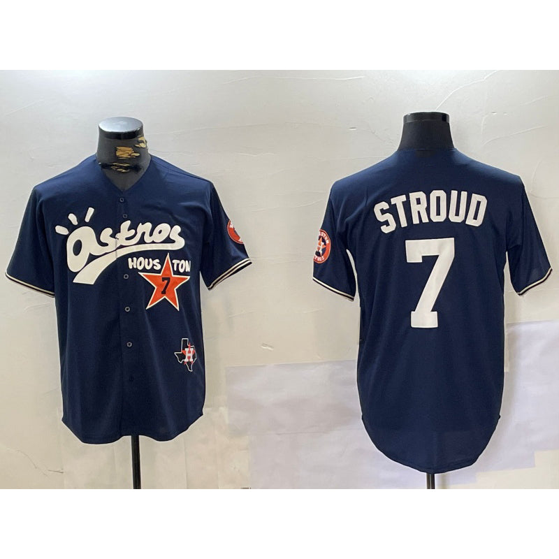 Houston Astros #7 CJ Stroud Navy Cactus Jack Vapor Premier Stitched Baseball Jersey