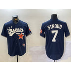 Houston Astros #7 CJ Stroud Navy Cactus Jack Vapor Premier Stitched Baseball Jersey