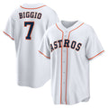 Houston Astros #7 Craig Biggio White Home Retired Player Replica Baseball Jersey