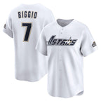 Houston Astros #7 Craig Biggio White Throwback Cooperstown Collection Limited Baseball Jersey