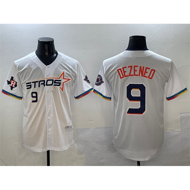 Houston Astros #9 Zach Dezenzo White 2025 City Connect With Texas Patch Limited Stitched Baseball Jersey