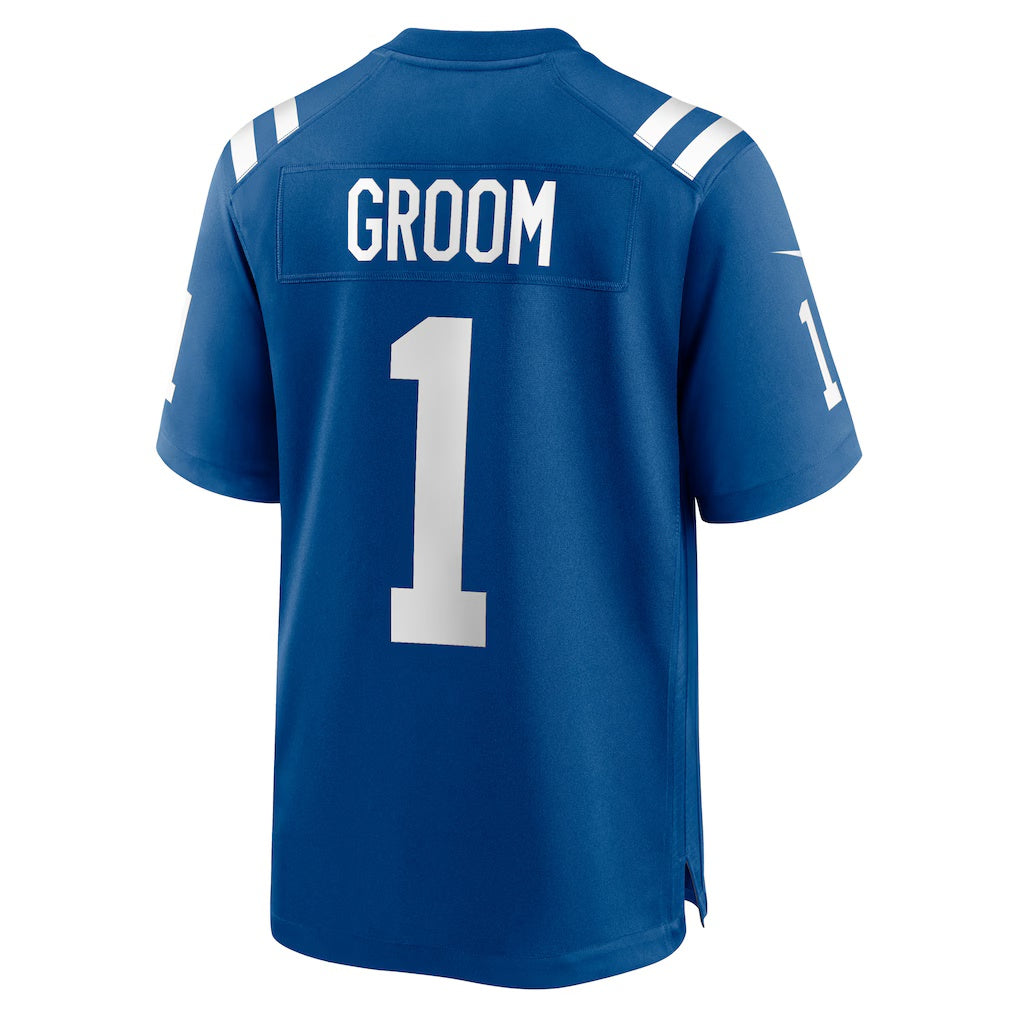 IN.Colts Number #1 Groom Royal Game Football Stitched Jersey