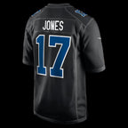 IN.Colts #17 Daniel Jones Carbon Black Fashion Game Football Stitched Jersey