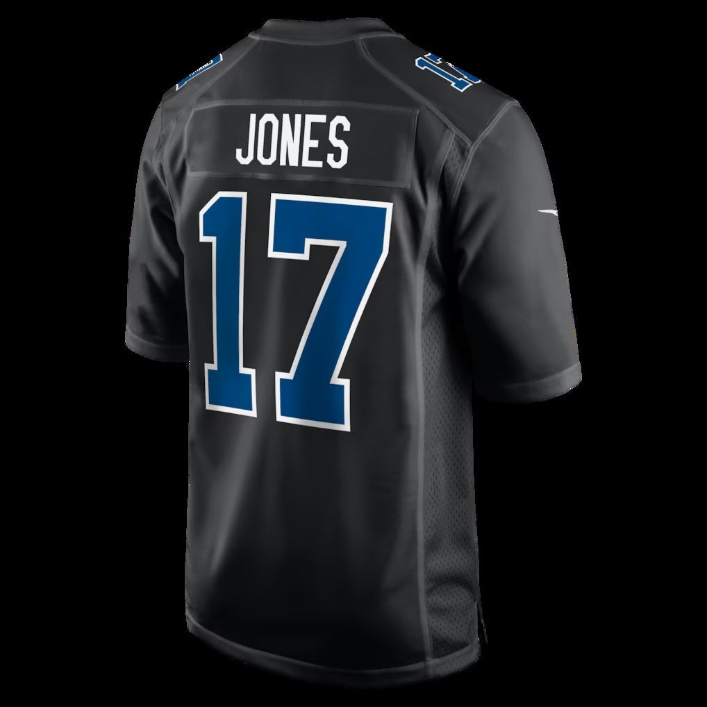 IN.Colts #17 Daniel Jones Carbon Black Fashion Game Football Stitched Jersey