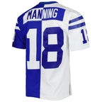 IN.Colts #18 Peyton Manning Mitchell & Ness Royal-White Split Legacy Replica Football Stitched Jersey
