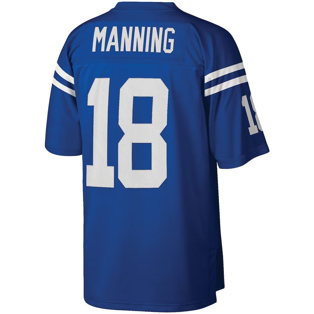 IN.Colts #18 Peyton Manning Mitchell & Ness Royal Big & Tall Retired Player Replica Football Stitched Jersey