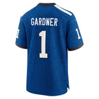 IN.Colts #1 Ahmad Sauce Gardner Heather Royal Alternate 2 Indiana Nights Game Football Jersey Marou