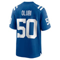 IN.Colts #50 Segun Olubi Royal Game Player Football Stitched Jersey