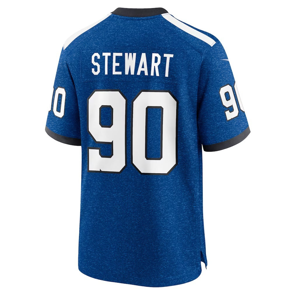 IN.Colts #90 Grover Stewart Blue Alternate Game Football Stitched Jersey