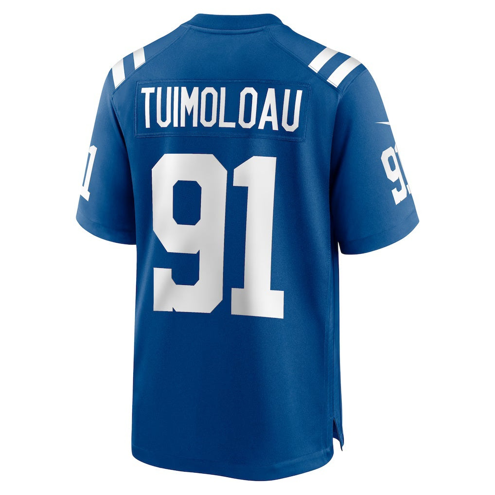 IN.Colts #91 JT Tuimoloau Royal Team Game Football Stitched Jersey
