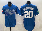 Italy Baseball #20 Miles Mastrobuoni Blue 2026 World Baseball Classic Home Stadium Stitched Jersey