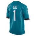 J.Jaguars Number #1 Dad Teal Game Jersey
