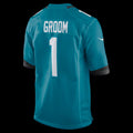 J.Jaguars Number #1 Groom Teal Game Jersey