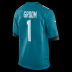 J.Jaguars Number #1 Groom Teal Game Jersey