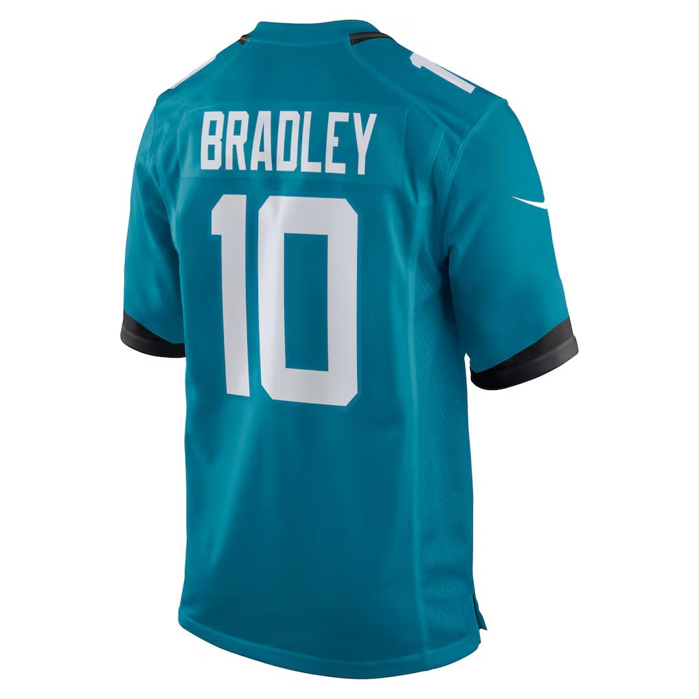 J.Jaguars #10 Carter Bradley Teal Team Game Jersey