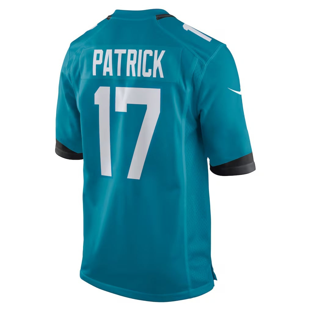 J.Jaguars #17 Tim Patrick Teal Team Game Jersey