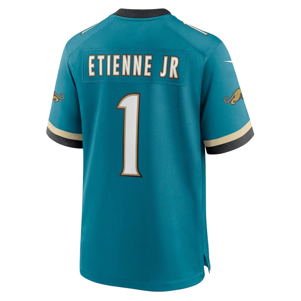 J.Jaguars #1 Travis Etienne Jr Teal Prowler Throwback Player Game Jersey