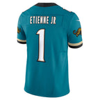 J.Jaguars #1 Travis Etienne Teal Prowler Throwback Vapor F.U.S.E. Limited Jersey