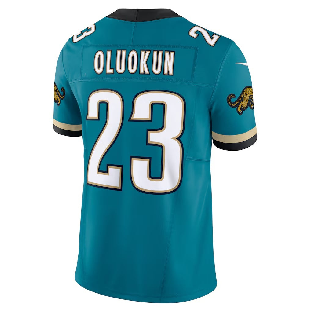 J.Jaguars #23 Foye Oluokun Teal Prowler Throwback Vapor F.U.S.E. Limited Football Jersey Marou