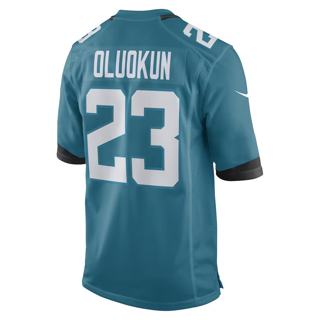 J.Jaguars #23 Foyesade Oluokun Teal Game Player Football Jersey Marou