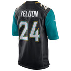 J.Jaguars #24 T.J. Yeldon Black Game Jersey
