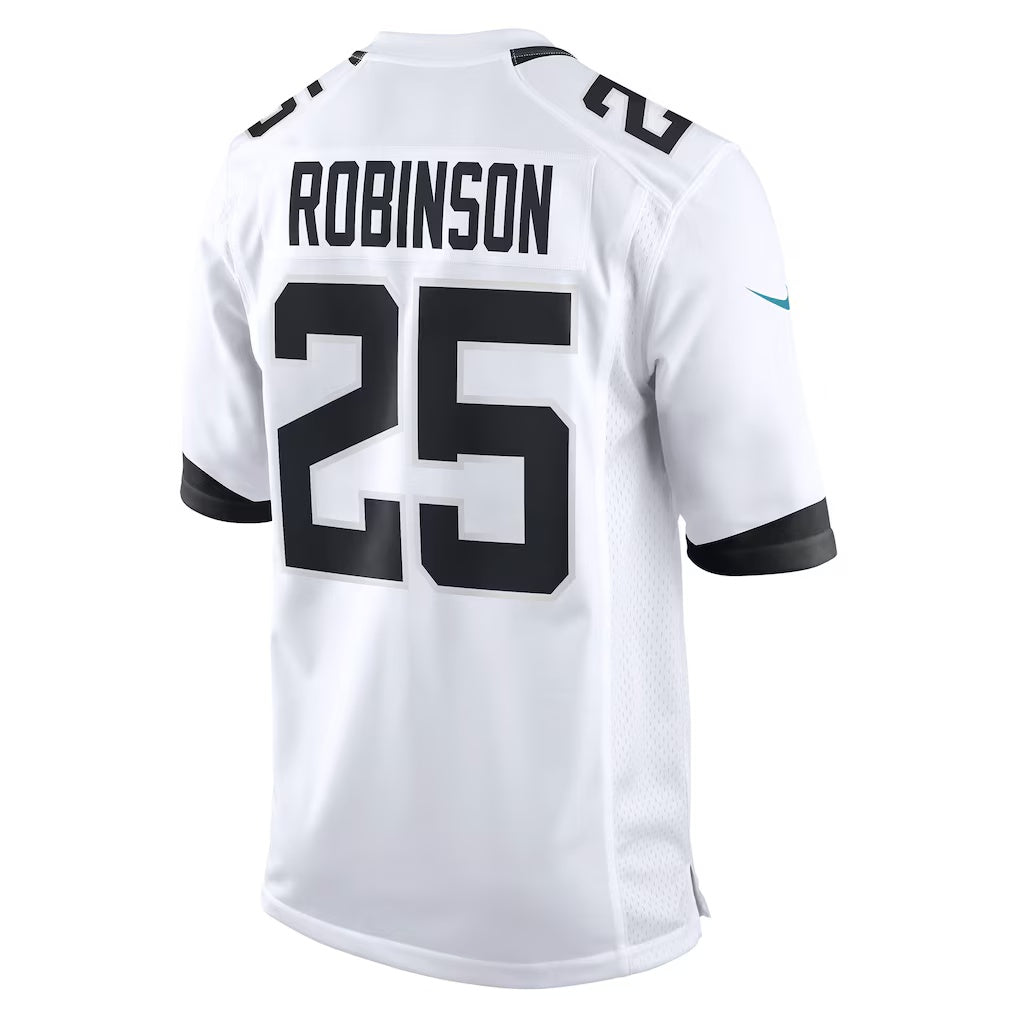 J.Jaguars #25 James Robinson White Game Jersey