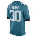 J.Jaguars #30 Montaric Brown Teal Game Player Jersey