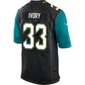 J.Jaguars #33 Chris Ivory Black Game Jersey