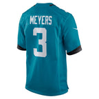 J.Jaguars #3 Jakobi Meyers Teal Team Game Jersey