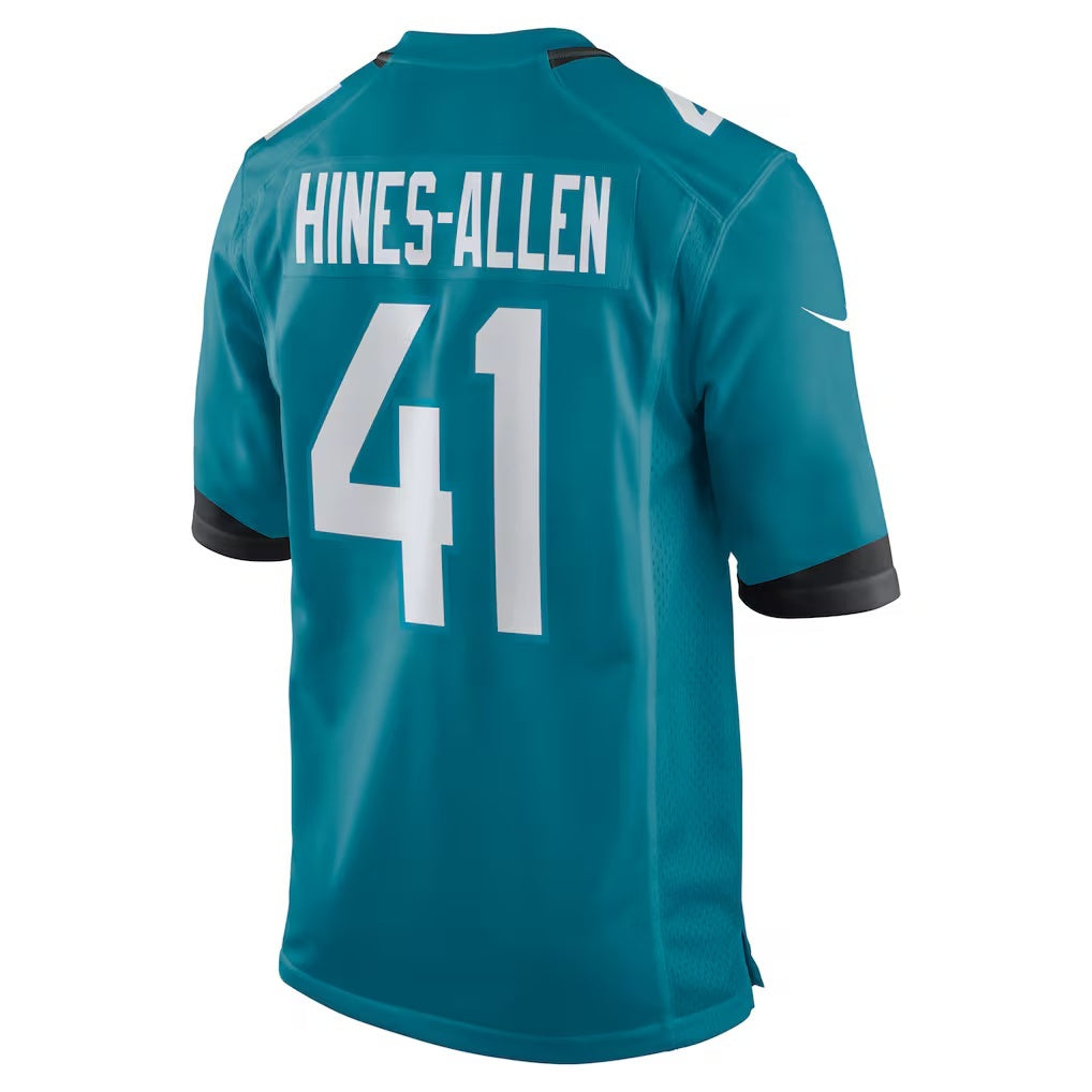 J.Jaguars #41 Josh Hines-Allen Teal Player Game Jersey