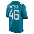 J.Jaguars #46 Ross Matiscik Teal Game Jersey