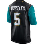 J.Jaguars #5 Blake Bortles Black Game Jersey