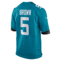 J.Jaguars #5 Dyami Brown Teal Team Game Jersey