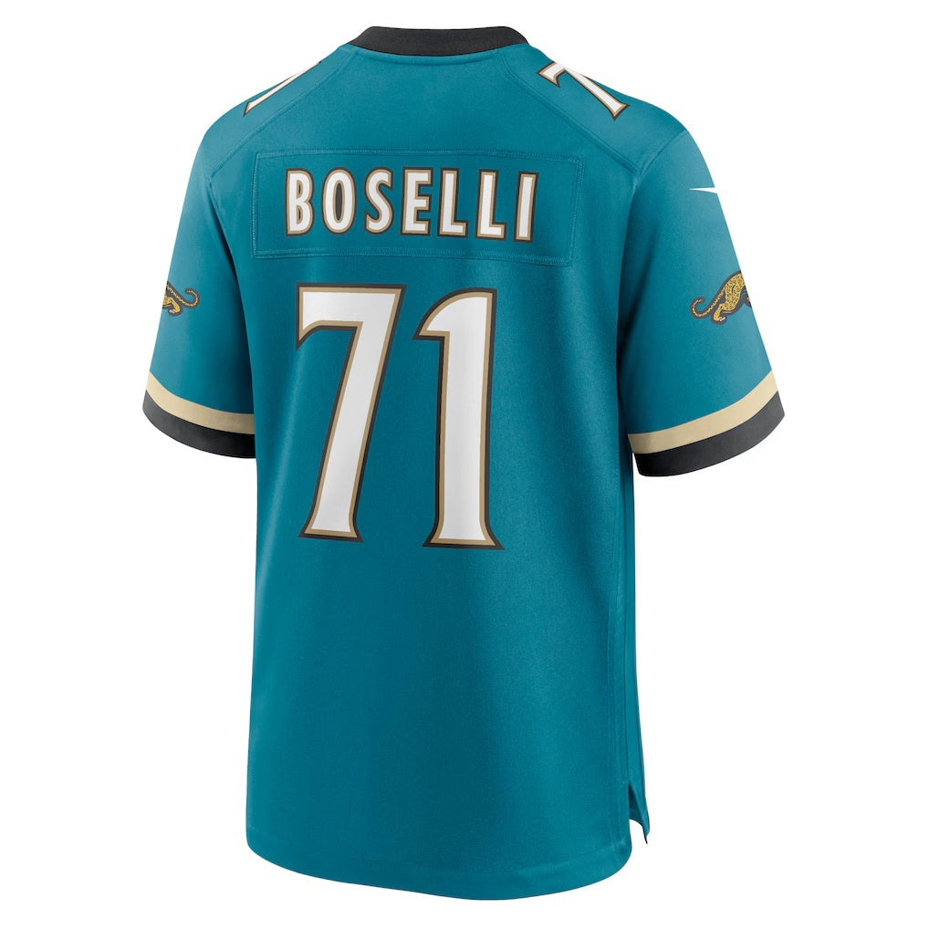 J.Jaguars #71 Tony Boselli Teal Prowler Throwback Retired Player Game Football Jersey Marou