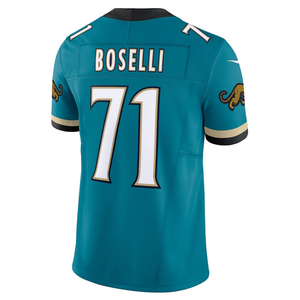 J.Jaguars #71 Tony Boselli Teal Prowler Throwback Vapor F.U.S.E. Limited Retired Player Football Jersey Marou