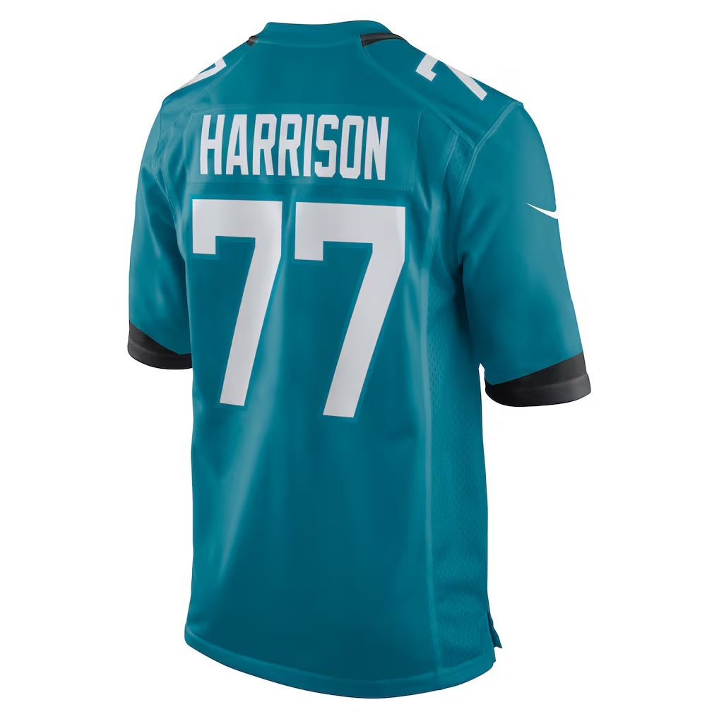 J.Jaguars #77 Anton Harrison Teal Game Jersey