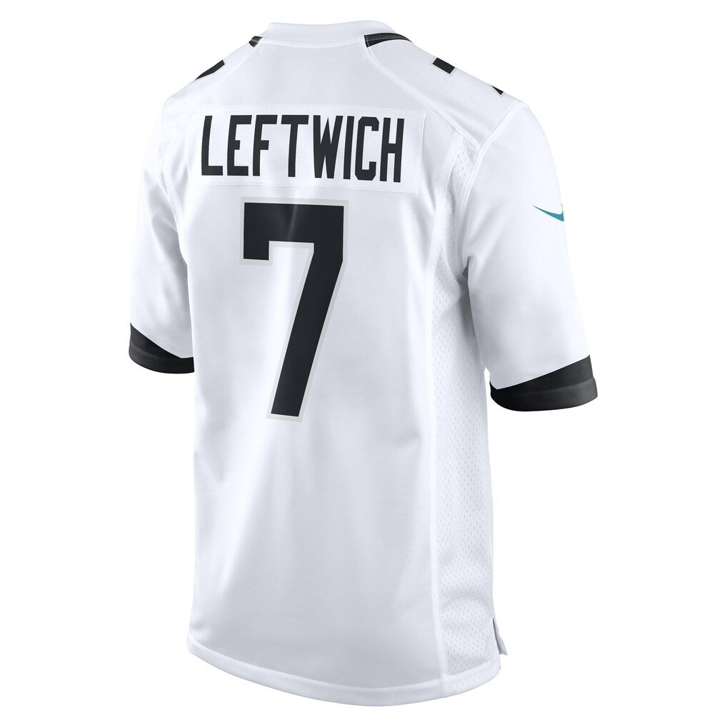 J.Jaguars #7 Byron Leftwich White Retired Player Game Jersey