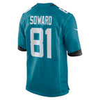 J.Jaguars #81 R. Jay Soward Teal Retired Player Team Game Jersey