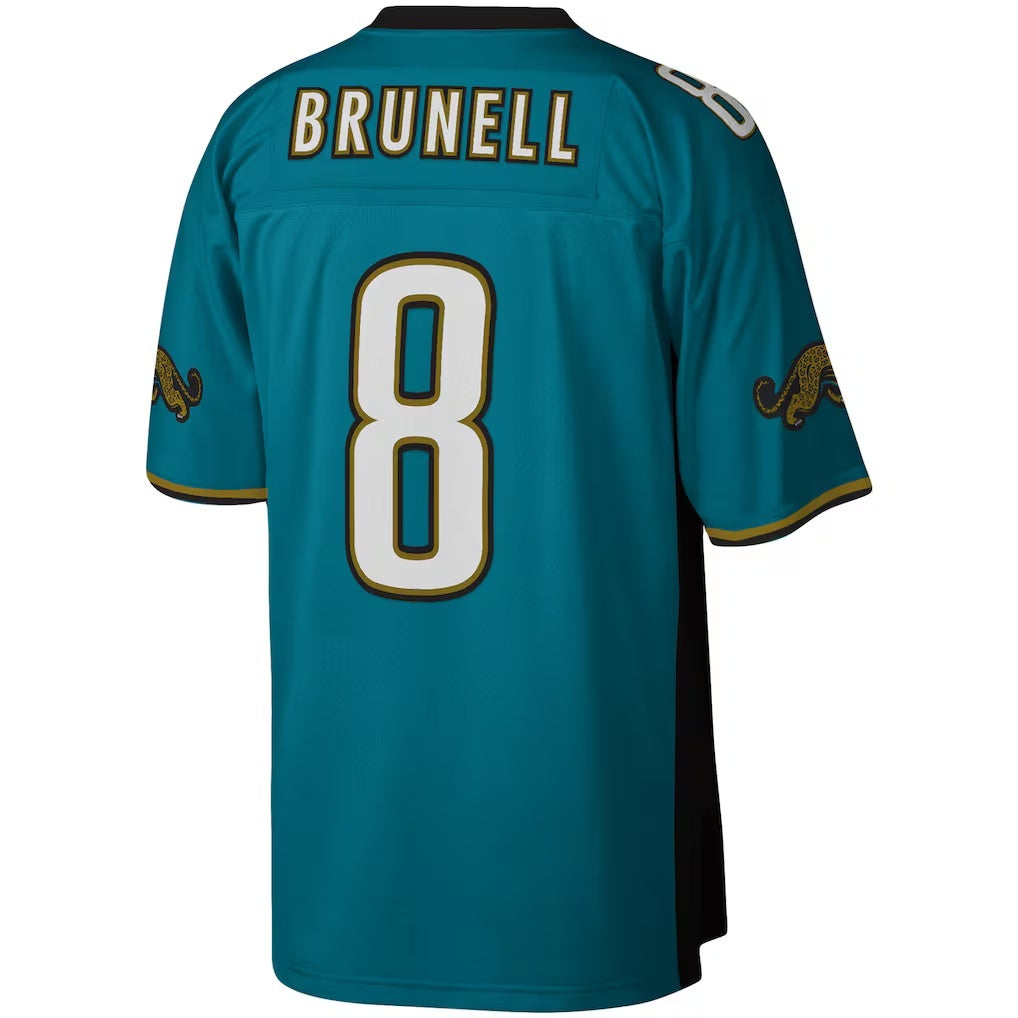 J.Jaguars #8 Mark Brunell Mitchell & Ness Teal Legacy Replica Jersey