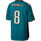 J.Jaguars #8 Mark Brunell Mitchell & Ness Teal Legacy Replica Jersey